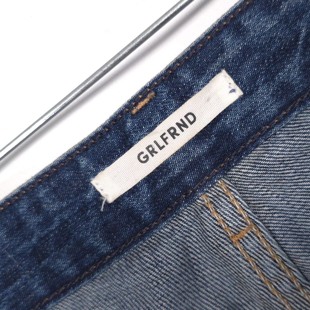 GRLFRND Carla Flare Bootcut Straight Jeans Blue Sunday Raw Hem ORGANIC COTTON 26 - Picture 3 of 16